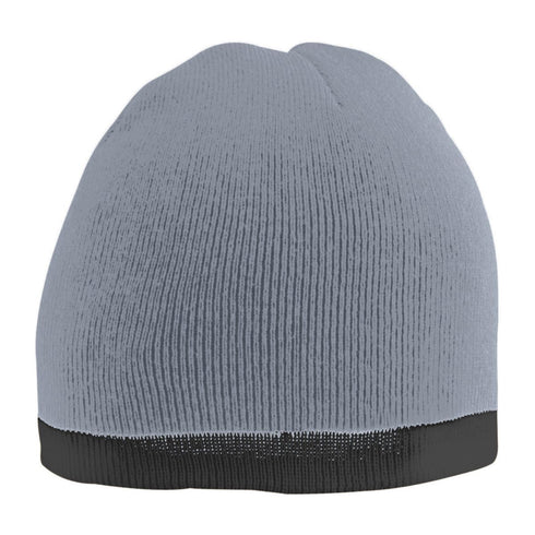 Augusta Sportswear Two-Tone Knit Beanie (6820), Color 'Grey Heather/Black'