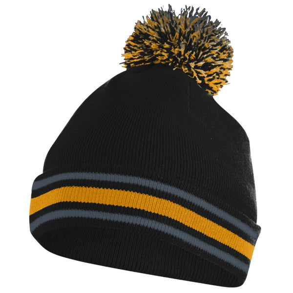 Augusta Sportswear Pep It Beanie (6835-C), Color 'Black/Gold/Graphite'