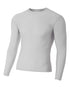 A4 Youth Long Sleeve Compression Crew (NB3133), Color 'Silver'
