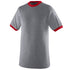 Augusta Sportswear Ringer T-Shirt (710), Color 'Athletic Heather/Red'