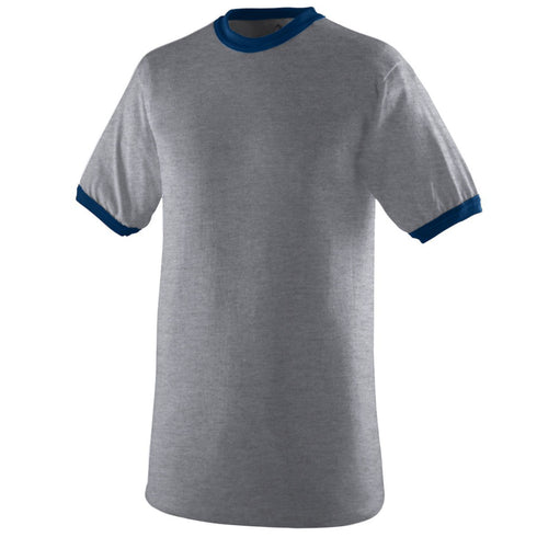 Augusta Sportswear Ringer T-Shirt (710), Color 'Athletic Heather/Navy'