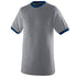 Augusta Sportswear Ringer T-Shirt (710), Color 'Athletic Heather/Navy'