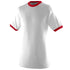 Augusta Sportswear Ringer T-Shirt (710), Color 'White/Red'