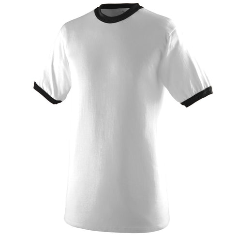 Augusta Sportswear Ringer T-Shirt (710), Color 'White/Black'