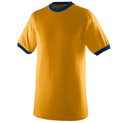 Augusta Sportswear Ringer T-Shirt (710), Color 'GoldNavy'