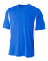 A4 Youth Cooling Performance Color Block Short Sleeve Crew (NB3181), Color 'Royal/White'