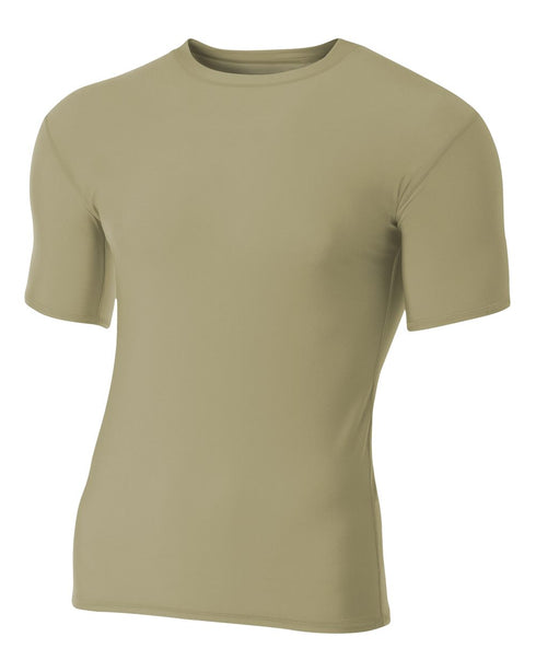A4 Short Sleeve Compression Crew (N3130), Color 'Vegas Gold'