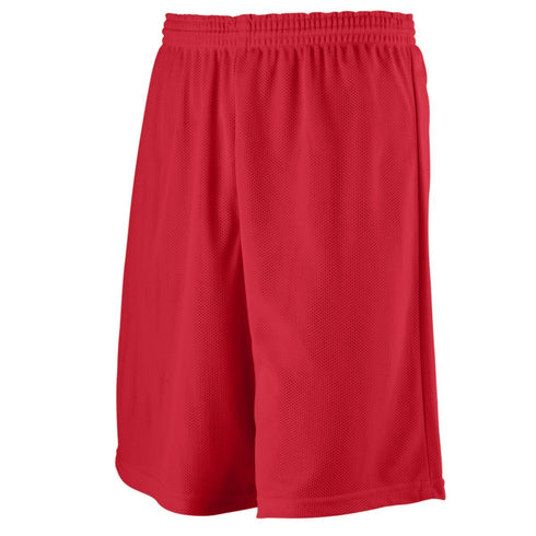 Augusta Sportswear Youth Longer Length Mini Mesh League Shorts (739-C), Color 'Red'