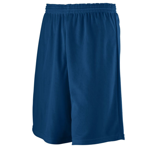 Augusta Sportswear Youth Longer Length Mini Mesh League Shorts (739-C), Color 'Navy'