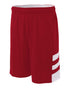 A4 8" Reversible Speedway Short (NB5334), Color 'Cardinal/White'