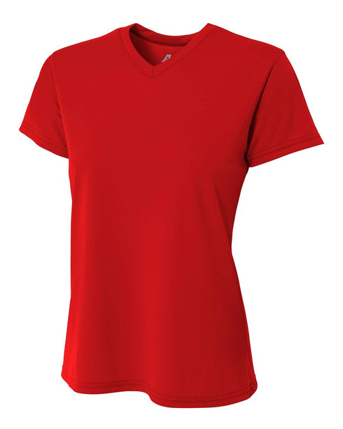 A4 Womens Marathon Tee (NW3234), Color 'Scarlet'