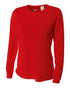 A4 Women's Long Sleeve Performance Crew, Sizes 2XL-4XL (NW3002), Color 'Scarlet'