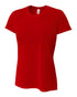 A4 Women's Spun Poly Tee (NW3264), Color 'Scarlet'