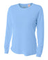 A4 Women's Long Sleeve Performance Crew, Sizes 2XL-4XL (NW3002), Color 'Light Blue'