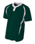 A4 Youth 2-Button Color Block Henley (NB4229), Color 'Forest/White'