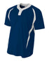 A4 Youth 2-Button Color Block Henley (NB4229), Color 'Navy/White'