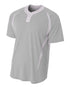 A4 Youth 2-Button Color Block Henley (NB4229), Color 'Silver/White'