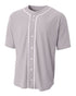 A4 Youth Full Button Stretch Mesh Baseball Jersey (NB4184), Color 'Grey'