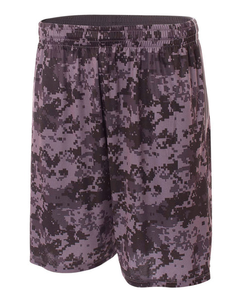 A4 8" Camo Performance Short (NB5322), Color 'Graphite Camo'