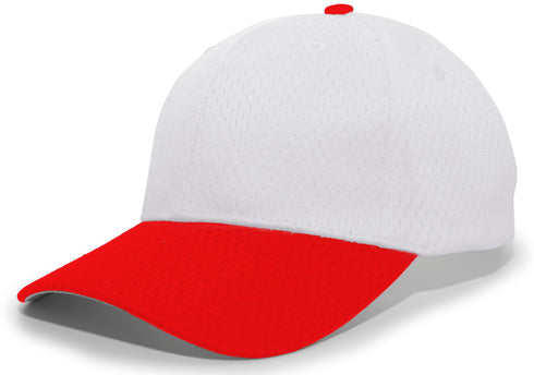 Pacific Headwear Coolport Mesh Hook-And-Loop Adjustable Cap (805M), Color 'SilverRed'