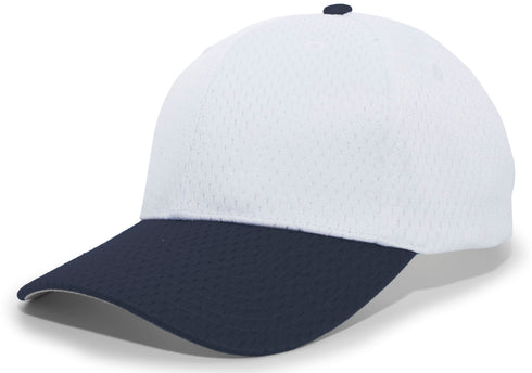 Pacific Headwear Coolport Mesh Hook-And-Loop Adjustable Cap (805M), Color 'WhiteNavy'