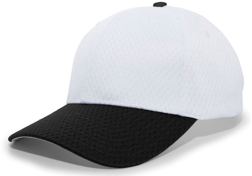 Pacific Headwear Coolport Mesh Hook-And-Loop Adjustable Cap (805M), Color 'WhiteBlack'
