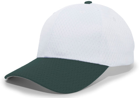 Pacific Headwear Coolport Mesh Hook-And-Loop Adjustable Cap (805M), Color 'WhiteDarkGreen'