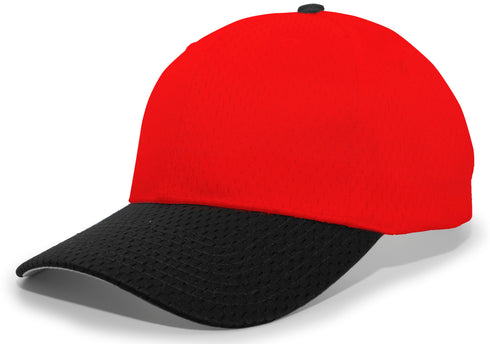Pacific Headwear Coolport Mesh Hook-And-Loop Adjustable Cap (805M), Color 'RedBlack'