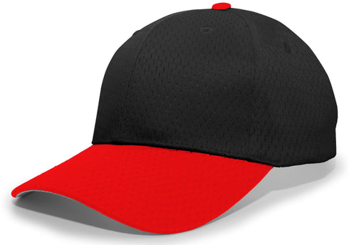 Pacific Headwear Coolport Mesh Hook-And-Loop Adjustable Cap (805M), Color 'BlackRed'