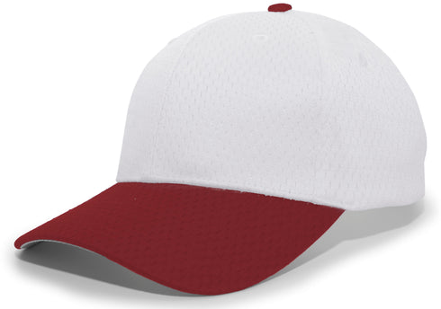 Pacific Headwear Coolport Mesh Hook-And-Loop Adjustable Cap (805M), Color 'SilverMaroon'