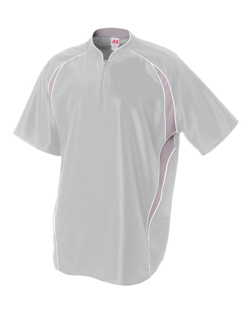 A4 1/4 Zip Batting Jacket (N4241), Color 'Silver'