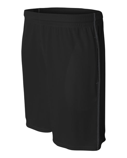 A4 9" Pocketed Short with Contrast Stitching (N5340), Color 'Black'