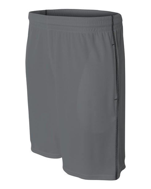 A4 9" Pocketed Short with Contrast Stitching (N5340), Color 'Graphite'