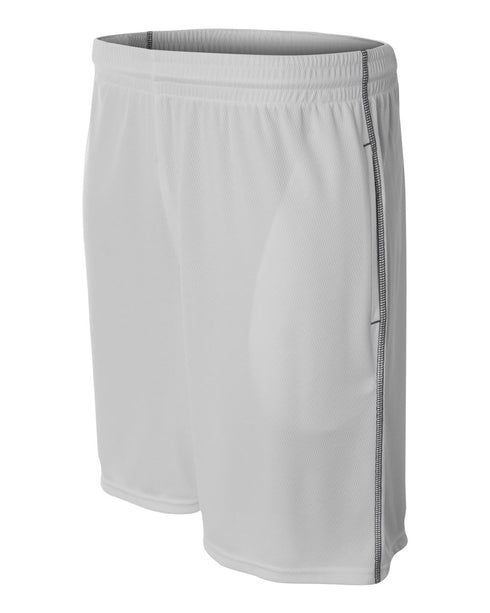 A4 9" Pocketed Short with Contrast Stitching (N5340), Color 'Silver'