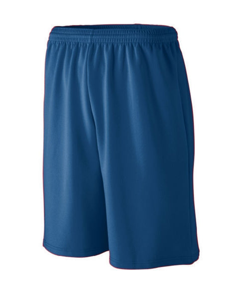 Augusta Sportswear Youth Longer Length Wicking Mesh Athletic Shorts (809), Color 'Navy'