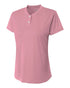 A4 Womens 2-Button Tek Henley (NW3143), Color 'Pink'
