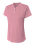 A4 Girls Tek 2 Button Henley (NG3143), Color 'Pink'