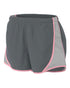 A4 Womens 3" Speed Short (NW5341), Color 'Graphite/Pink'