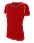 A4 Women's Raglan with Flatlock Stitching (NW3275), Color 'Scarlet'