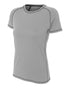 A4 Women's Raglan with Flatlock Stitching (NW3275), Color 'Silver'