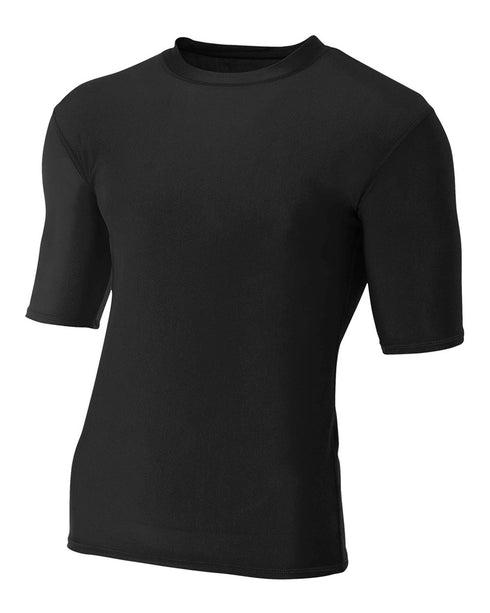 A4 1/2 Sleeve Compression Crew (N3283), Color 'Black'