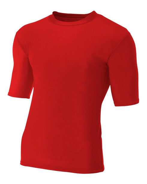 A4 1/2 Sleeve Compression Crew (N3283), Color 'Scarlet'