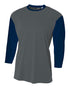 A4 3/4 Sleeve Utility Shirt (N3294), Color 'Graphite/Navy'
