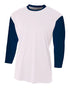 A4 3/4 Sleeve Utility Shirt (N3294), Color 'White/Navy'
