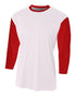 A4 3/4 Sleeve Utility Shirt (N3294), Color 'White/Scarlet'