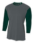 A4 Youth 3/4 Sleeve Utility Shirt (NB3294), Color 'Graphite/Forest'