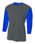 A4 Youth 3/4 Sleeve Utility Shirt (NB3294), Color 'Graphite/Royal'