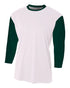 A4 Youth 3/4 Sleeve Utility Shirt (NB3294), Color 'White/Forest'