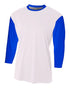 A4 Youth 3/4 Sleeve Utility Shirt (NB3294), Color 'White/Royal'