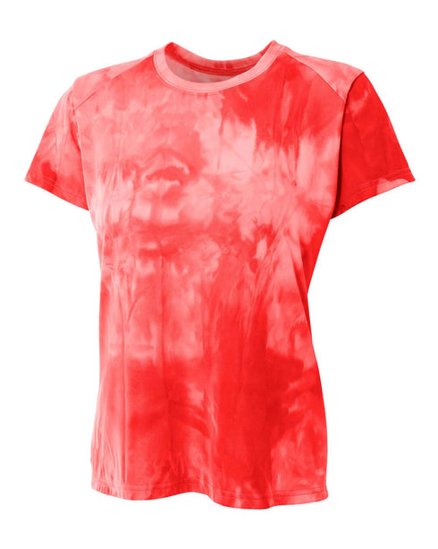 A4 Women's Cloud Dye Tech Tee (NW3295), Color 'Scarlet'